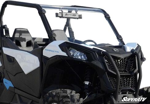 SuperATV Heavy Duty Scratch Resistant Full Windshield for 2019+ Can-Am Maverick Sport 1000 (See Fitment) | 1/4" Thick Polycarbonate | Preinstalled Bulb Seal | Easy Install | USA Made in Saudi Arabia