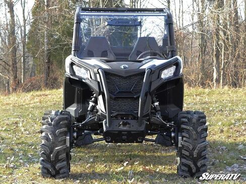SuperATV Heavy Duty Scratch Resistant Full Windshield for 2019+ Can-Am Maverick Sport 1000 (See Fitment) | 1/4" Thick Polycarbonate | Preinstalled Bulb Seal | Easy Install | USA Made in Saudi Arabia