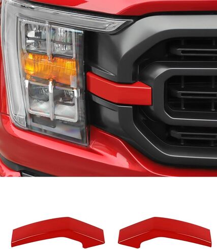 Savadicar 2-Piece Red Grille Side Trim Cover for 2021-Present Ford F150, Grille Extensions Overlay Accent, Exterior Styling Upgrade Accessories in Saudi Arabia