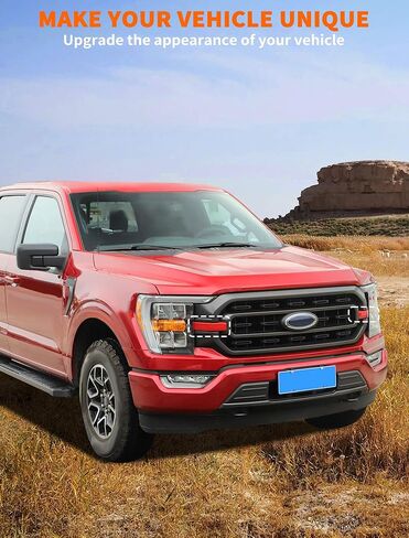 Savadicar 2-Piece Red Grille Side Trim Cover for 2021-Present Ford F150, Grille Extensions Overlay Accent, Exterior Styling Upgrade Accessories in Saudi Arabia