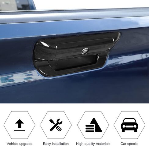 RT-TCZ Rear Trunk Door Tailgate Handle Cover Trim Decoration Accessories for 2018 2019 2020 2021 2022 Dodge Ram 1500 (Black) in Saudi Arabia
