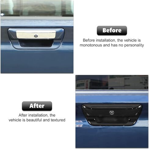 RT-TCZ Rear Trunk Door Tailgate Handle Cover Trim Decoration Accessories for 2018 2019 2020 2021 2022 Dodge Ram 1500 (Black) in Saudi Arabia