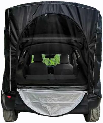 Tailgate Tent SUV Camping Awning Shade Compatible with for Lynk & Co 02 PHEV 2022–2024 Camping Auto Shade Smooth Ventilation,A-Without Sun Shade Pole-Black in Kuwait