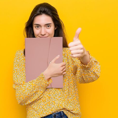 مجلد ملفات من جلد البولي يوريثان من CRASPIRE مقاس A4، مجلد مستندات، مغلف سفر، حافظة حقيبة ملف، منظم تخزين مع زر إغلاق معدني للكمبيوتر اللوحي، المنزل، المدرسة، المكتب، القرطاسية، سمك السلمون الخفيف in Saudi Arabia