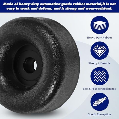 10 Pack Trailer Ramp Door Rubber Bumpers - 2.5" Rubber Bump Stops Round Trailer Bumper Pads for Cargo Ramp Doors, Truck Tailgates Utility Accessories (Black) in Saudi Arabia
