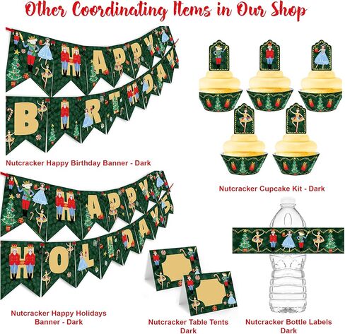 Nutcracker Happy Birthday Banner - Nutcracker Party Supplies - Nutcracker Party Decorations - Christmas Birthday Party - Ballet Party - HB Pink in Saudi Arabia