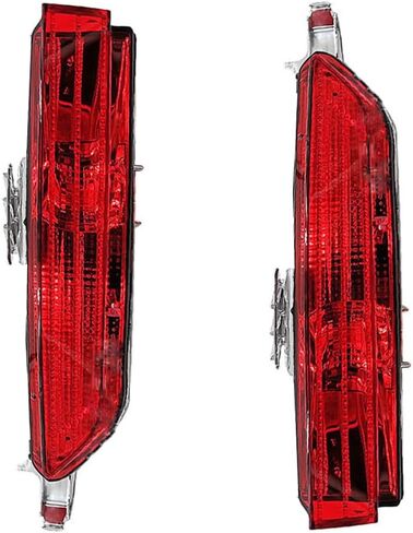 Riloer Car Rear Bumper Reflector Light Cover, Red Brake Lamp Reflective Strip without Bulb, Compatible with VW Touareg 2011-2015, 2 pcs (Long Style, Outside) in Saudi Arabia