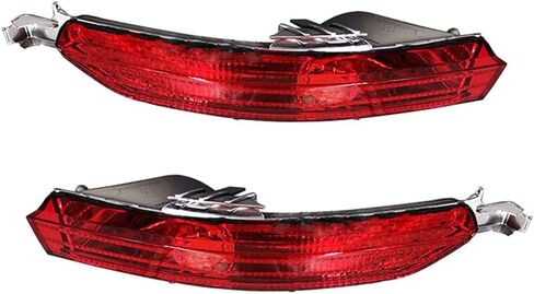 Riloer Car Rear Bumper Reflector Light Cover, Red Brake Lamp Reflective Strip without Bulb, Compatible with VW Touareg 2011-2015, 2 pcs (Long Style, Outside) in Saudi Arabia