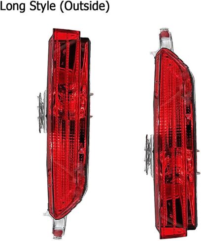 Riloer Car Rear Bumper Reflector Light Cover, Red Brake Lamp Reflective Strip without Bulb, Compatible with VW Touareg 2011-2015, 2 pcs (Long Style, Outside) in Saudi Arabia