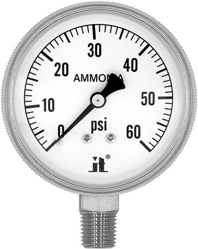 Zenport APG60 Zen-Tek Ammonia Gas Pressure Gauge, 60 PSI, Box of 10 in Saudi Arabia