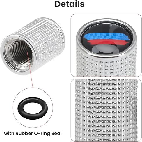 Car Tire Valve Caps for BMW All Models, 4Pcs Universal Metal Valve Stem Caps Auto Wheel Center Air Valve Covers for Car SUV Truck Motorcycle Bicycle (Black) in Kuwait