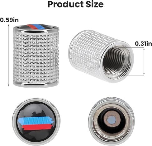 Car Tire Valve Caps for BMW All Models, 4Pcs Universal Metal Valve Stem Caps Auto Wheel Center Air Valve Covers for Car SUV Truck Motorcycle Bicycle (Black) in Kuwait