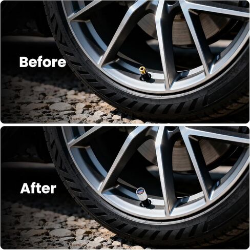 Car Tire Valve Caps for BMW All Models, 4Pcs Universal Metal Valve Stem Caps Auto Wheel Center Air Valve Covers for Car SUV Truck Motorcycle Bicycle (Black) in Kuwait