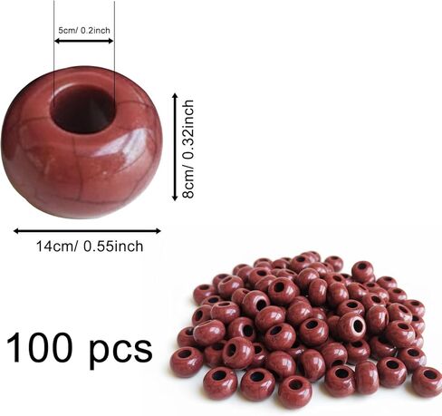 Turquoise Large Hole Beads for Jewelry Making-100pcs 14mm European Rondelle Spacer Beads,Big Hole Craft for Bracelets in Saudi Arabia