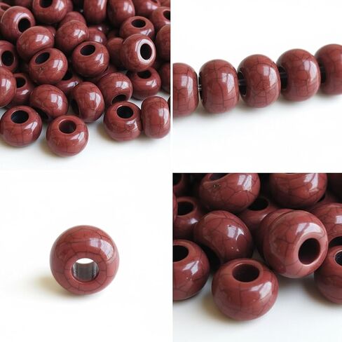 Turquoise Large Hole Beads for Jewelry Making-100pcs 14mm European Rondelle Spacer Beads,Big Hole Craft for Bracelets in Saudi Arabia