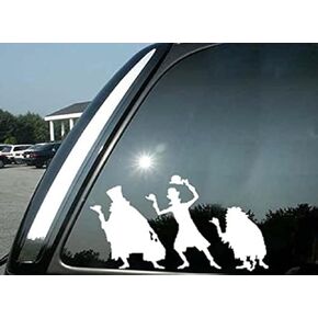 Haunted Mansion Hitchhiking Ghosts Decal Vinyl Sticker White Cars Trucks Laptops Walls Glass Metal - 5.5 inches in Saudi Arabia