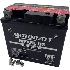بطارية Motobatt AGM MF - 12 فولت 6 خلايا - MFX5L-BS للمركبات الرياضية القوية تحل محل YTX5L-BS in Kuwait