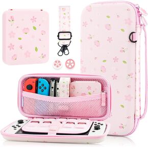 GLDRAM Theme for Zelda Travel Carrying Case for Nintendo Switch & OLED Model, Light Accessories Kit with Waterproof Switch Travel Case, 12 Slots Game Card Case, 2 Thumb Caps and Portable Wrist Strap in Kuwait