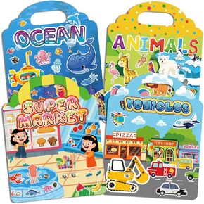 كتب ملصقات جيلي قابلة لإعادة الاستخدام للأطفال الصغار: 6 مجموعات من ألعاب الأنشطة الهادئة للسفر من عمر 1 إلى 3 سنوات in Kuwait
