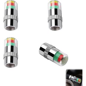 4 PCS Universal Car Tire Pressure Monitor Valve Stem Caps 2.4Bar 36PSI Car Tire Pressure Monitor Sensor Indicator with 3 Color Eye Alert for Car in Saudi Arabia