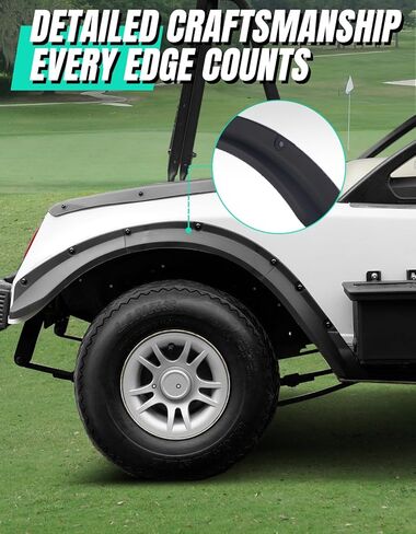 مشاعل عربة الجولف - مجموعة اللوحات الطينية الأمامية والخلفية مع أجهزة لسيارة Club Car DS 1993+، ملحقات واقيات الطين المتينة لعربات الجولف غير المعدلة فقط، 4 قطع in Kuwait