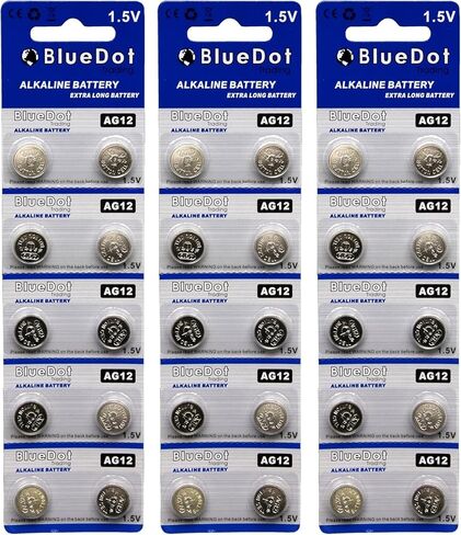BlueDot Trading AG12 LR43 SR43 260 386 1.5V Alkaline Coin Cell Battery for Watch, Hearing Aid, Calculator, Flashlights, Keyless entry, Blister Pack - 30 Count in Saudi Arabia
