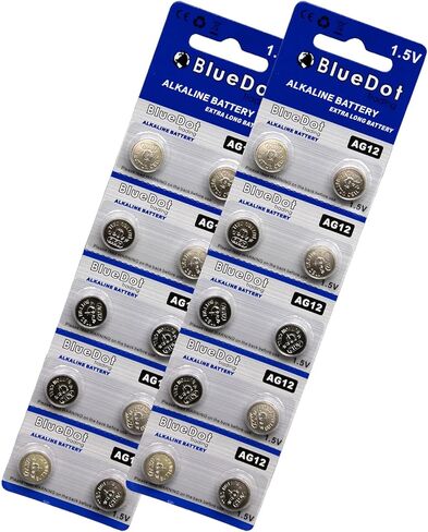 BlueDot Trading AG12 LR43 SR43 260 386 1.5V Alkaline Coin Cell Battery for Watch, Hearing Aid, Calculator, Flashlights, Keyless entry, Blister Pack - 30 Count in Saudi Arabia