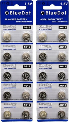 BlueDot Trading AG12 LR43 SR43 260 386 1.5V Alkaline Coin Cell Battery for Watch, Hearing Aid, Calculator, Flashlights, Keyless entry, Blister Pack - 30 Count in Saudi Arabia