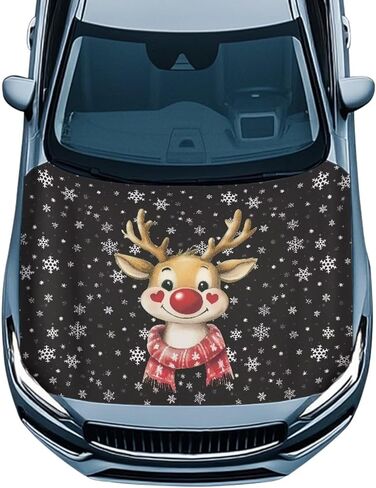 غطاء غطاء سيارة الرنة لعيد الميلاد سهل التركيب غطاء غطاء محرك السيارة تزيين المحرك ملحقات السيارات القابلة للإزالة شخصية مناسبة للسيارات in Kuwait