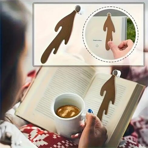 Bookmark 2 Pcs Coffee Spill Design for Book Lovers and Coffee Enthusiasts, PU Leather in Saudi Arabia