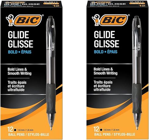 BIC VLGB11BK Velocity Retractable Ballpoint Pen, Black Ink, 1.6mm, Bold, Dozen in Saudi Arabia