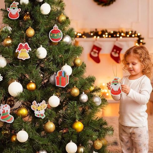 زينة شجرة عيد الميلاد DIY، نشاط حرفي فني من الرقائق المعدنية، مجموعات حرفية للعطلات الاحتفالية، نشاط إبداعي لتزيين كرات عيد الميلاد DIY، هدايا للفتيات والفتيان من سن 4 إلى 14 عامًا وما فوق in Kuwait