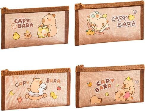 1Pcs Adorable Capybara Pencil Case with Cute Accessories, Kawaii Pen Pouch Capybara Transparent Pencil Case, Large Capacity Pen Storage Bag (Random Style, 20x10.5cm) in Saudi Arabia