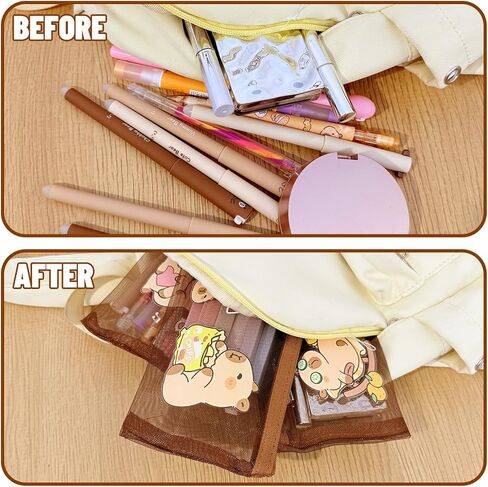 1Pcs Adorable Capybara Pencil Case with Cute Accessories, Kawaii Pen Pouch Capybara Transparent Pencil Case, Large Capacity Pen Storage Bag (Random Style, 20x10.5cm) in Saudi Arabia