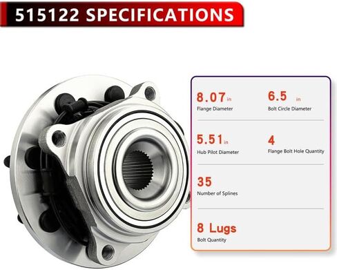 515122 4WD Front Left or Right Wheel Bearing Hub for Dodge Ram 2500 2009-2010, for Dodge Ram 3500 2009-2010, for Ram 2500 2011, for Ram 3500 2011 Wheel Bearing and Hub Assembly Replacement in Saudi Arabia