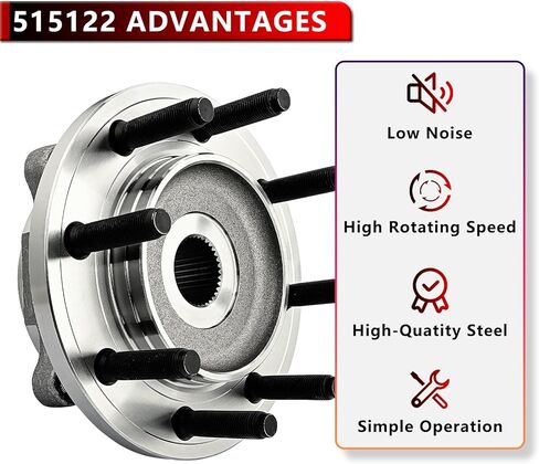 515122 4WD Front Left or Right Wheel Bearing Hub for Dodge Ram 2500 2009-2010, for Dodge Ram 3500 2009-2010, for Ram 2500 2011, for Ram 3500 2011 Wheel Bearing and Hub Assembly Replacement in Saudi Arabia