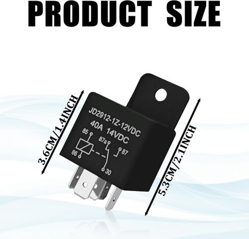 5 Pin Relay 12V 40A JD2912-1H-12VDC Auto Relay for Cooling Radiator Fan Headlight Switches and Starters, 2PCS Spst Universal Multi Purpose Standard Car Relays for Car Truck Motorcycle Boat(5-Pin) in Saudi Arabia