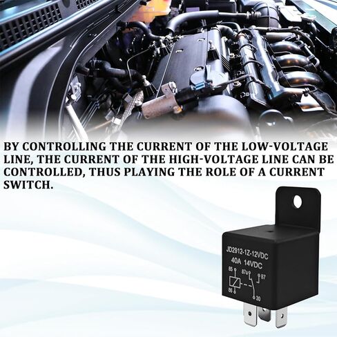 5 Pin Relay 12V 40A JD2912-1H-12VDC Auto Relay for Cooling Radiator Fan Headlight Switches and Starters, 2PCS Spst Universal Multi Purpose Standard Car Relays for Car Truck Motorcycle Boat(5-Pin) in Saudi Arabia