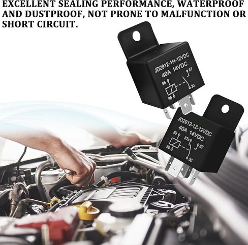 5 Pin Relay 12V 40A JD2912-1H-12VDC Auto Relay for Cooling Radiator Fan Headlight Switches and Starters, 2PCS Spst Universal Multi Purpose Standard Car Relays for Car Truck Motorcycle Boat(5-Pin) in Saudi Arabia