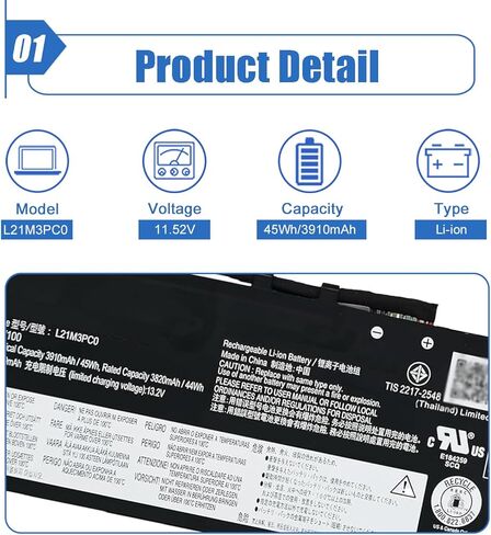 Dentsing L17M3PB0 Laptop Battery Replace for Lenovo Chromebook 100e 1st 2nd Gen 300e 2nd Gen 300e-81MB 500e 500e-81ES C340-11 S340-14 Series Notebook L17L3PB0 L17C3PG0 L18D3PG1 11.25V 42Wh/3635mAh in Saudi Arabia
