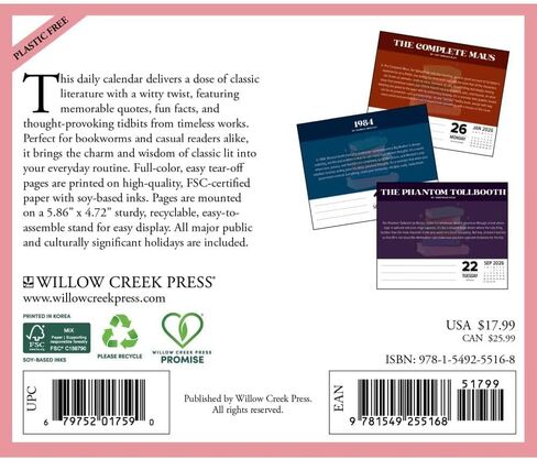 Willow Creek Press Box Calendar, Cover to Cover 2026 5.4" x 6.2" Box Calendar in Saudi Arabia