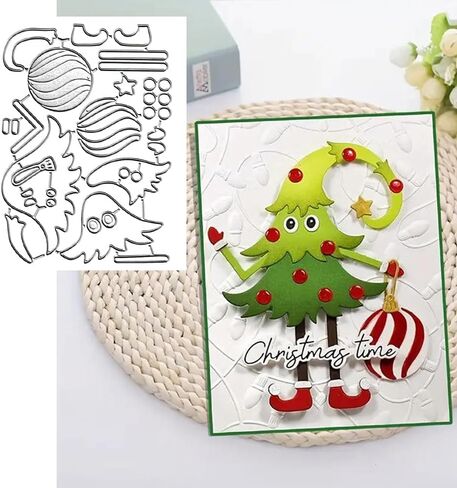 Christmas Tree Ball Frame Metal Die Cuts Dies Stencil, Christmas Cutting Dies Cut Stencils DIY Scrapbooking Cards Photo Album Craft Decorative Embossing Paper Dies for Album Card Scrapbooking Making in Saudi Arabia