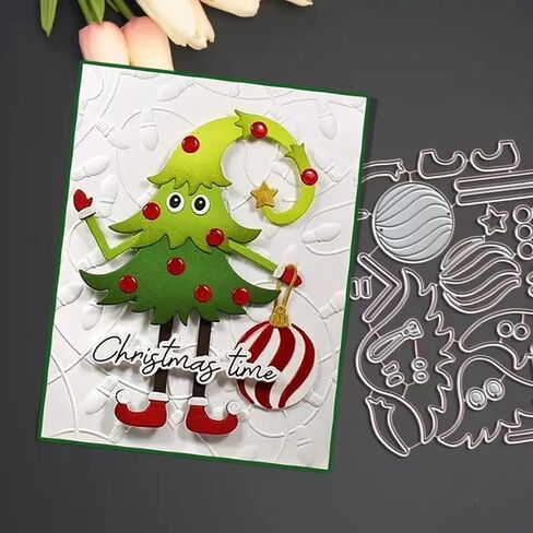 Christmas Tree Ball Frame Metal Die Cuts Dies Stencil, Christmas Cutting Dies Cut Stencils DIY Scrapbooking Cards Photo Album Craft Decorative Embossing Paper Dies for Album Card Scrapbooking Making in Saudi Arabia