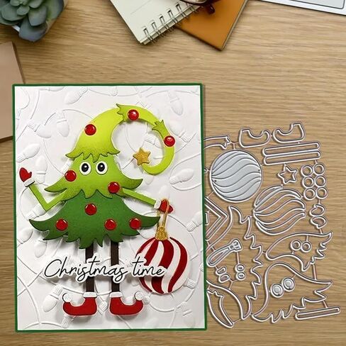 Christmas Tree Ball Frame Metal Die Cuts Dies Stencil, Christmas Cutting Dies Cut Stencils DIY Scrapbooking Cards Photo Album Craft Decorative Embossing Paper Dies for Album Card Scrapbooking Making in Saudi Arabia