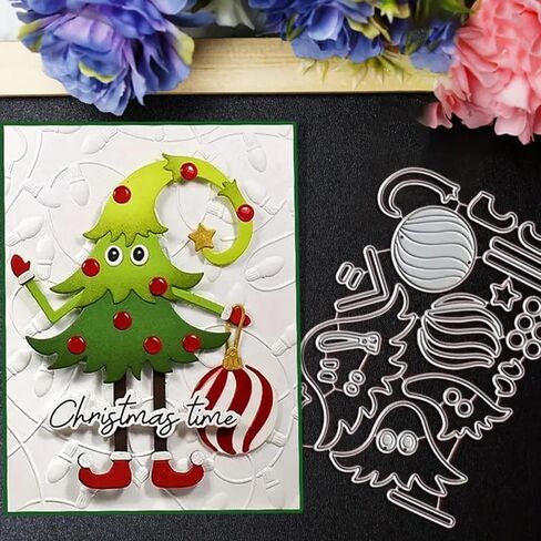 Christmas Tree Ball Frame Metal Die Cuts Dies Stencil, Christmas Cutting Dies Cut Stencils DIY Scrapbooking Cards Photo Album Craft Decorative Embossing Paper Dies for Album Card Scrapbooking Making in Saudi Arabia