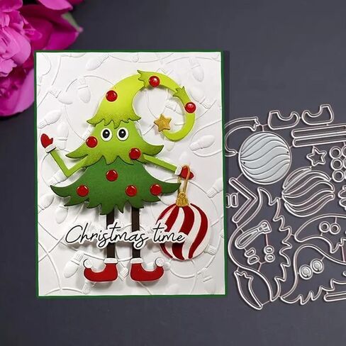 Christmas Tree Ball Frame Metal Die Cuts Dies Stencil, Christmas Cutting Dies Cut Stencils DIY Scrapbooking Cards Photo Album Craft Decorative Embossing Paper Dies for Album Card Scrapbooking Making in Saudi Arabia