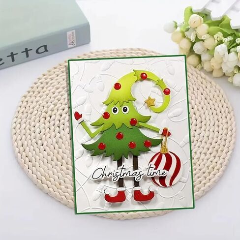 Christmas Tree Ball Frame Metal Die Cuts Dies Stencil, Christmas Cutting Dies Cut Stencils DIY Scrapbooking Cards Photo Album Craft Decorative Embossing Paper Dies for Album Card Scrapbooking Making in Saudi Arabia
