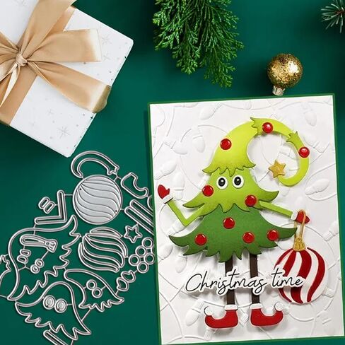 Christmas Tree Ball Frame Metal Die Cuts Dies Stencil, Christmas Cutting Dies Cut Stencils DIY Scrapbooking Cards Photo Album Craft Decorative Embossing Paper Dies for Album Card Scrapbooking Making in Saudi Arabia