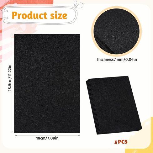 6 PCS Felt Black Squares, Felt Sheets 1 mm Felts for Crafts Black 11.8"*7.8" Soft Sewing Felts for Sewing, Patchwork, Decoration, Embroidering, Book, DIY Craft in Saudi Arabia