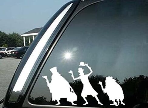 Haunted Mansion Hitchhiking Ghosts Decal Vinyl Sticker White Cars Trucks Laptops Walls Glass Metal - 5.5 inches in Saudi Arabia
